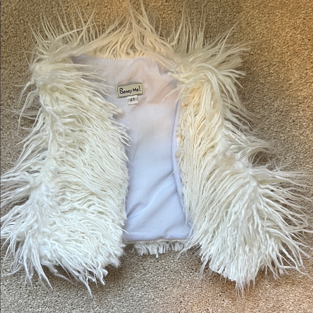 Kids Fluffy White Vest